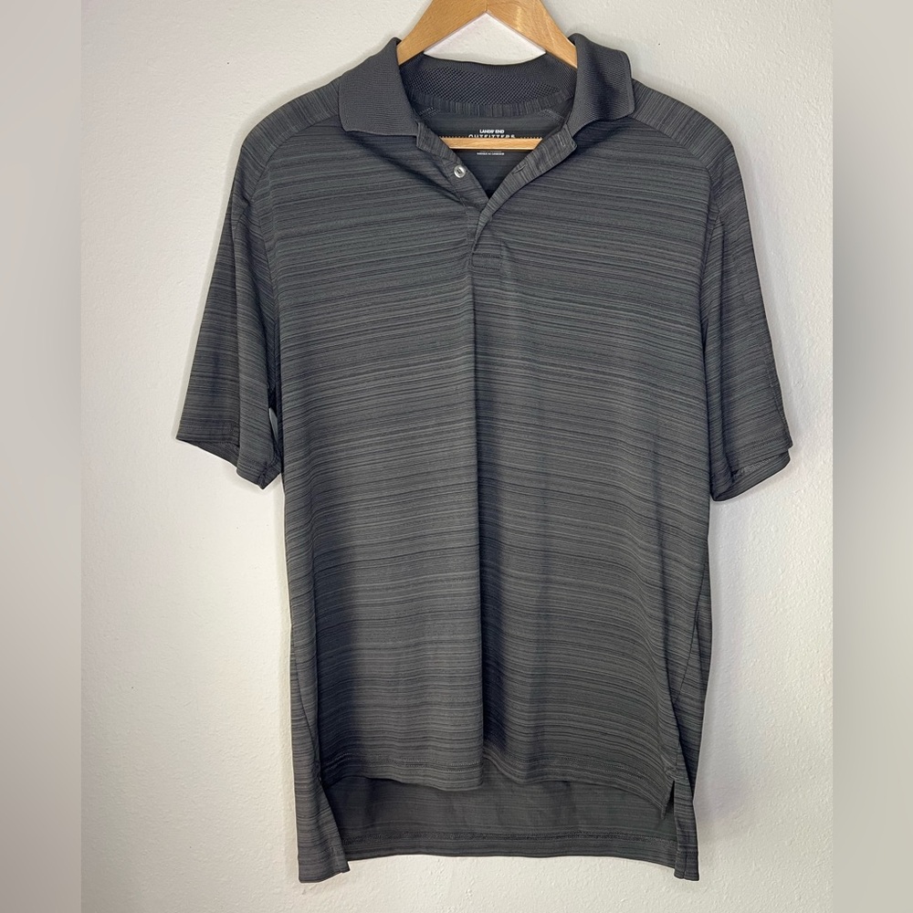 Lands End Gray Polo Shirt size M